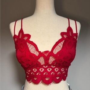 Elegant Red Lace Bralette